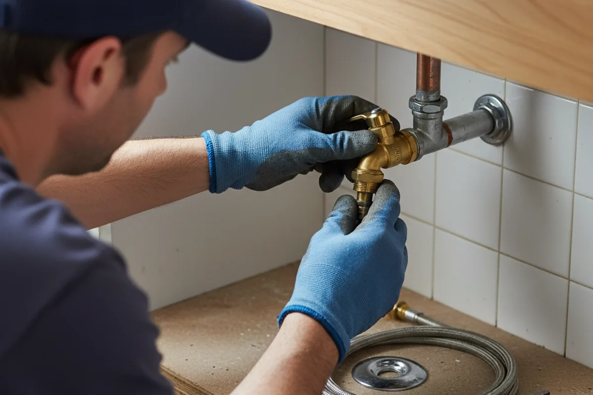 Shutoff valve and fitting work during Burst Pipe Repair in Bureau